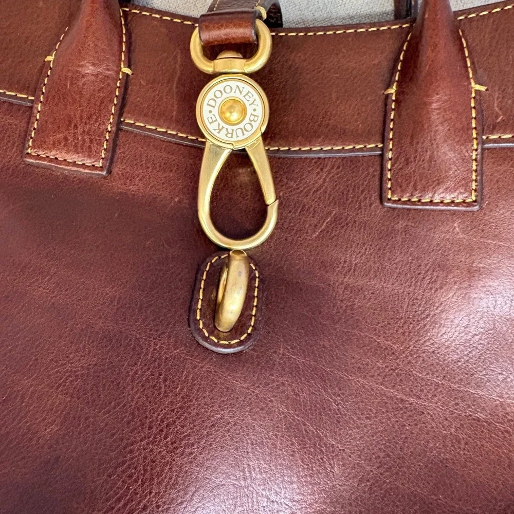 Dooney Bourke Florentine Vacchetta Satchel Brown Leather Crossbody